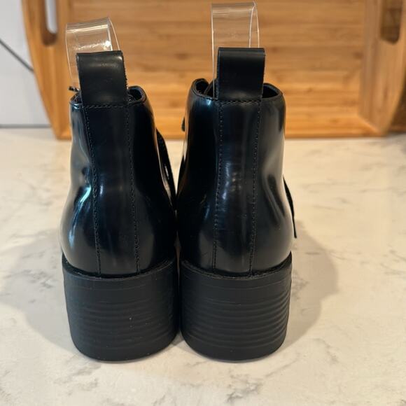 Vintage Esprit black lace up booties 90s grunge school girl minimalist size 5.5 - Picture 6 of 9